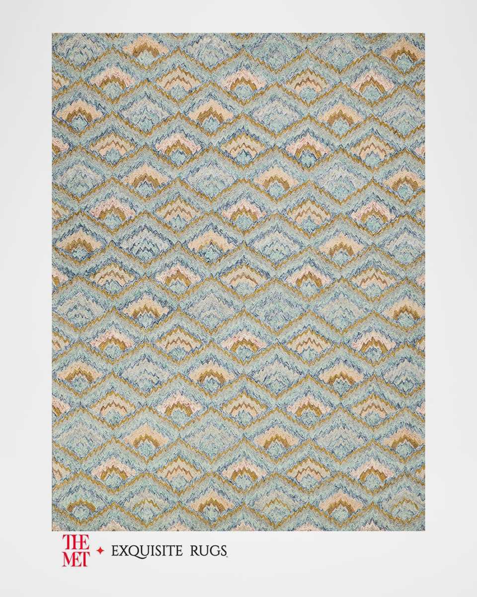 Bargello Hand-Tufted Light Blue Multi Rug, 8' x 10'